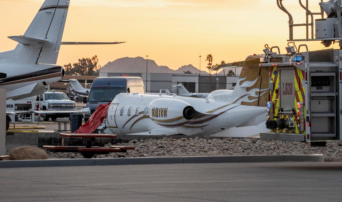 One dead, four injured after business jets collide at Arizona airport