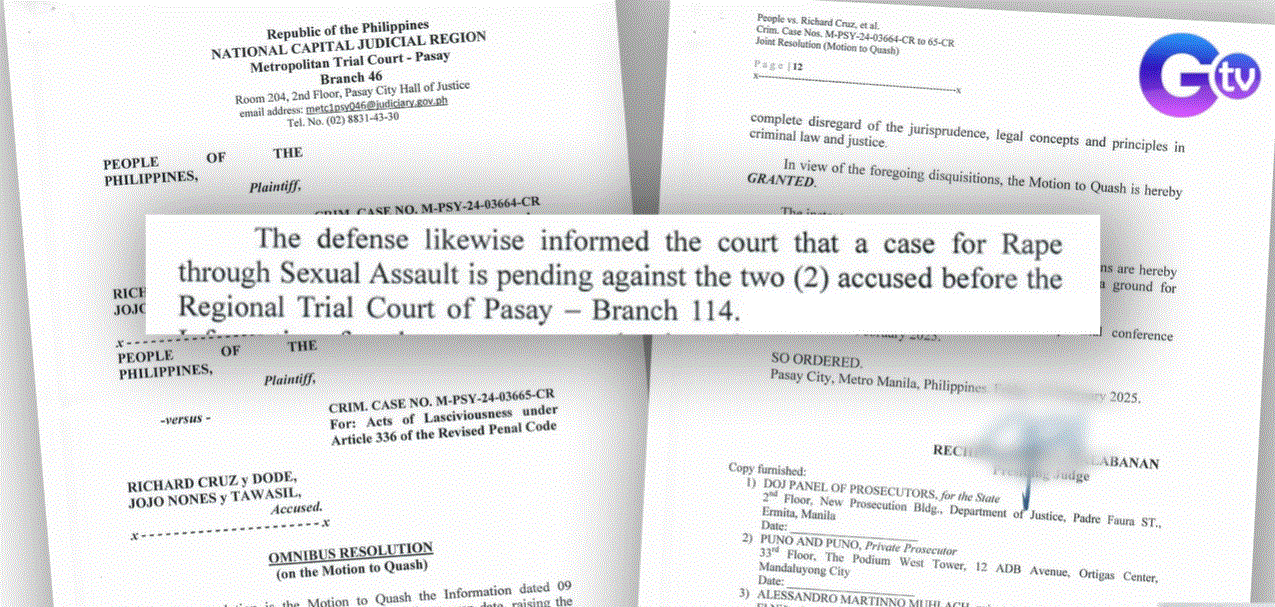 Pasay court junks acts of lasciviousness raps vs. contractors in Sandro Muhlach case