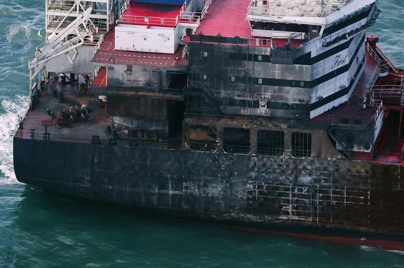 Only one tank containing jet fuel damaged in ship crash off Britain