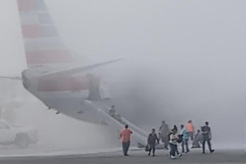 American Airlines jet engine catches fire after landing in Denver, passengers evacuated