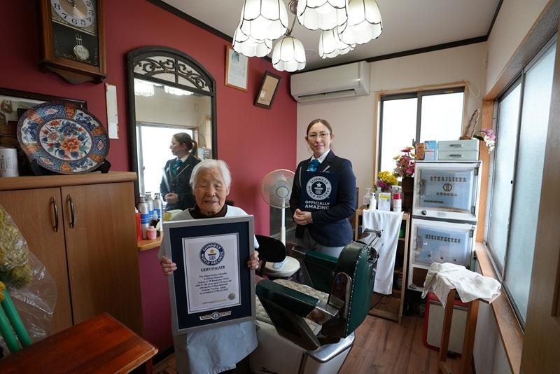 Japanese barber, 108, crowned world's oldest