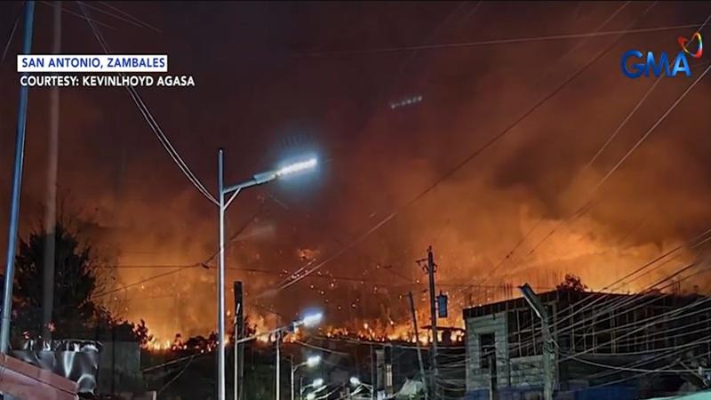 Fire continues to spread on a mountain in Zambales