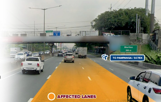 NLEX: 2 northbound lanes at Marilao Interchange Bridge temporarily closed