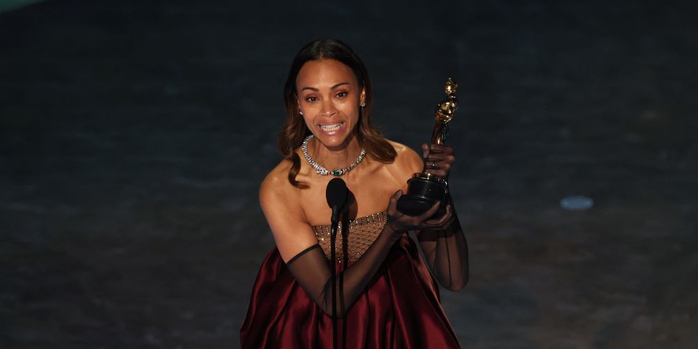 Zoe Saldana wins best supporting actress Oscar for 'Emilia Perez' role