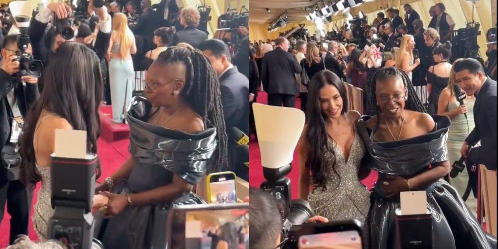 Demi Moore and 'Ghost' co-star Whoopi Goldberg reunite on Oscars 2025 red carpet | GMA News Online