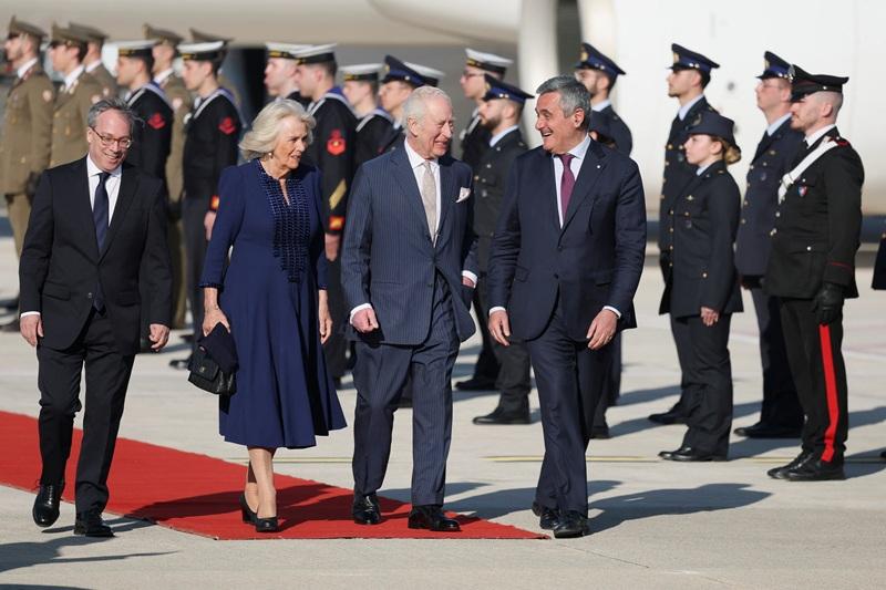Britain's King Charles, Queen Camilla arrive in Italy for state visit