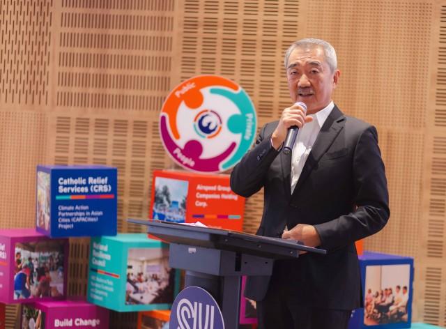 SM Prime Executive Committee Chairman Hans Sy addresses members of ARISE Philippines during the first annual general meeting for 2025.
