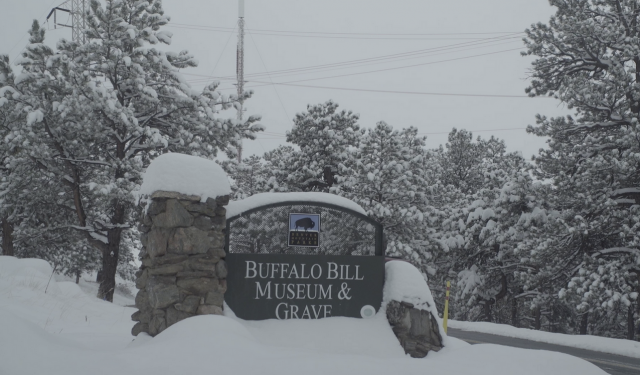 The marker of the Buffalo Bill Museum and Grave in Golden, Colorado.