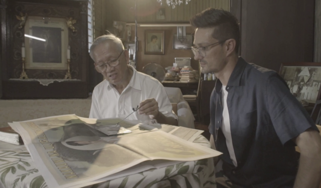 Wilfredo Pangilinan of the Cavite Historical Society discuss the Filipino Rough Riders with Emman.