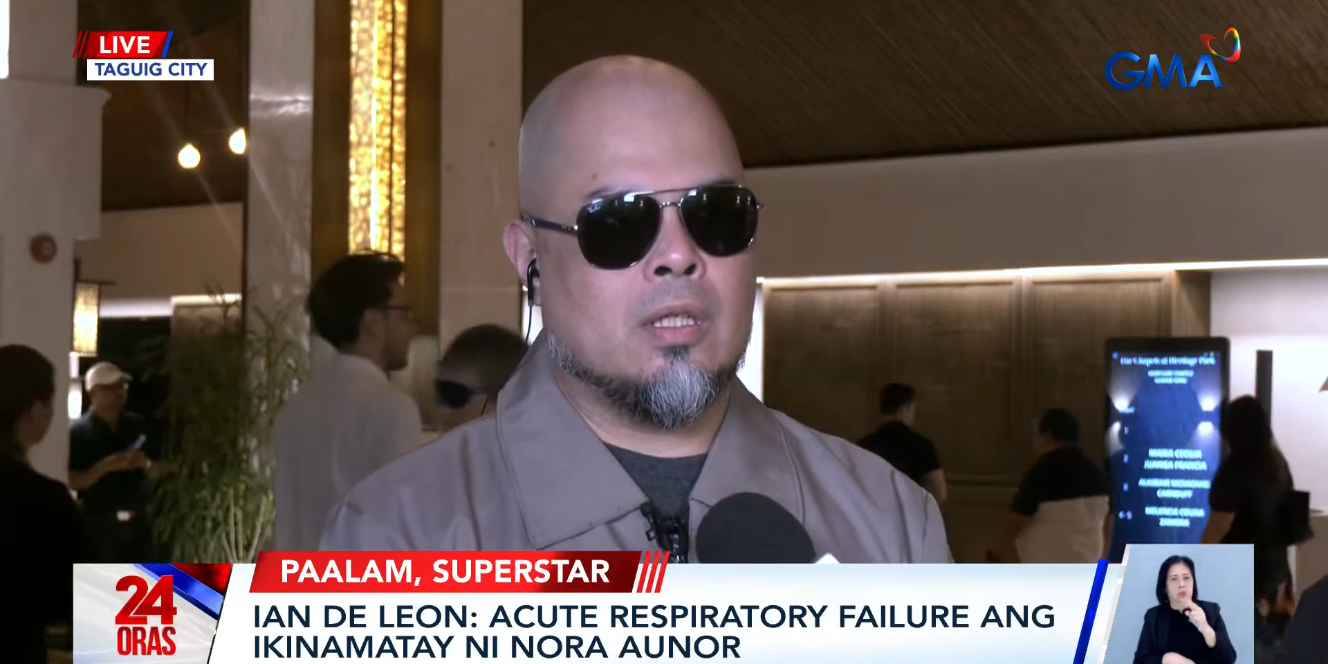 Nora Aunor died of acute respiratory failure, says Ian de Leon | GMA News  Online