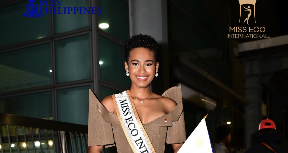 Alexie Brooks departs for Miss Eco International 2025 pageant 