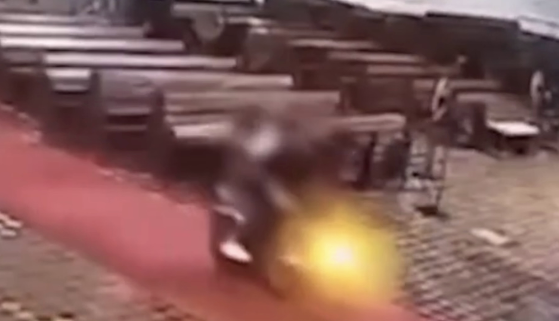 rider inside church Taal Basilica