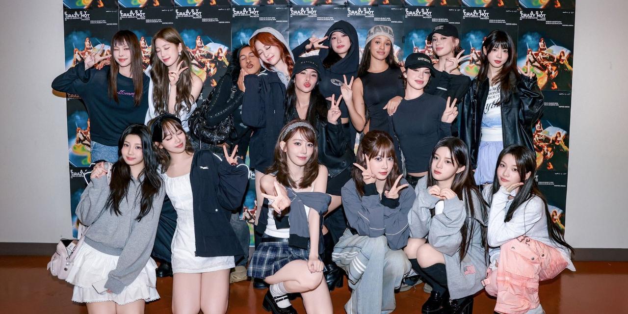 Le Sserafim, Katseye, Illit unite for a group photo