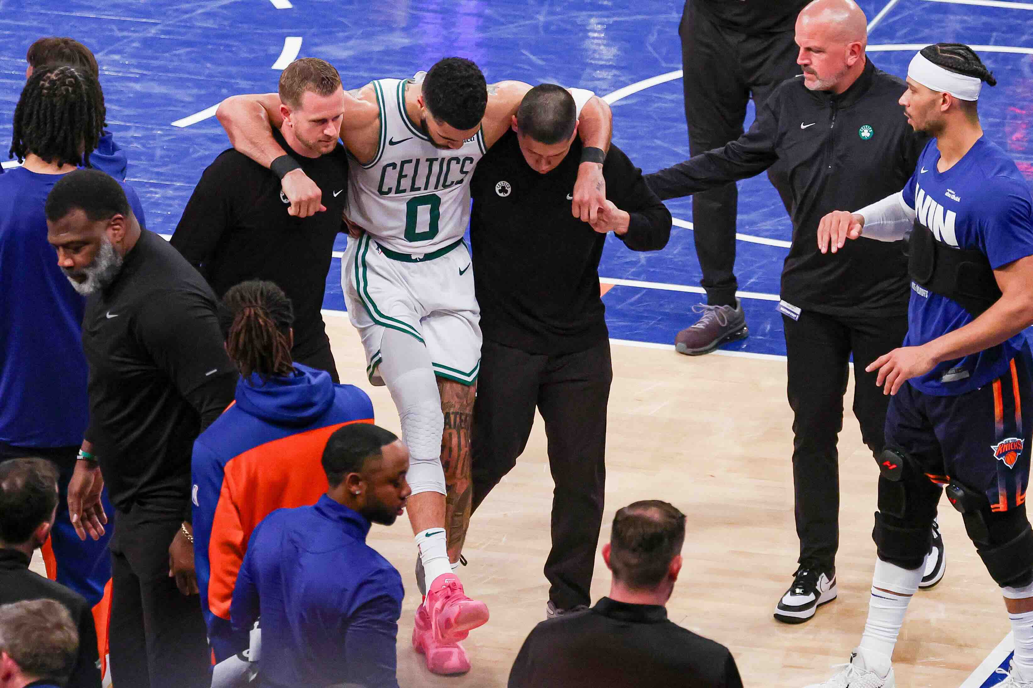 The Boston Celtics announced that Jayson Tatum underwent surgery Tuesday to repair a ruptured right Achilles tendon.