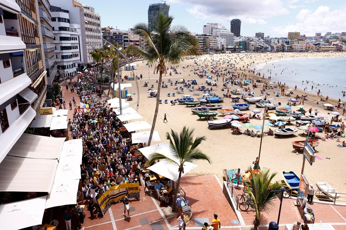 Thousands protest against overtourism in Spain"s Canary Islands
