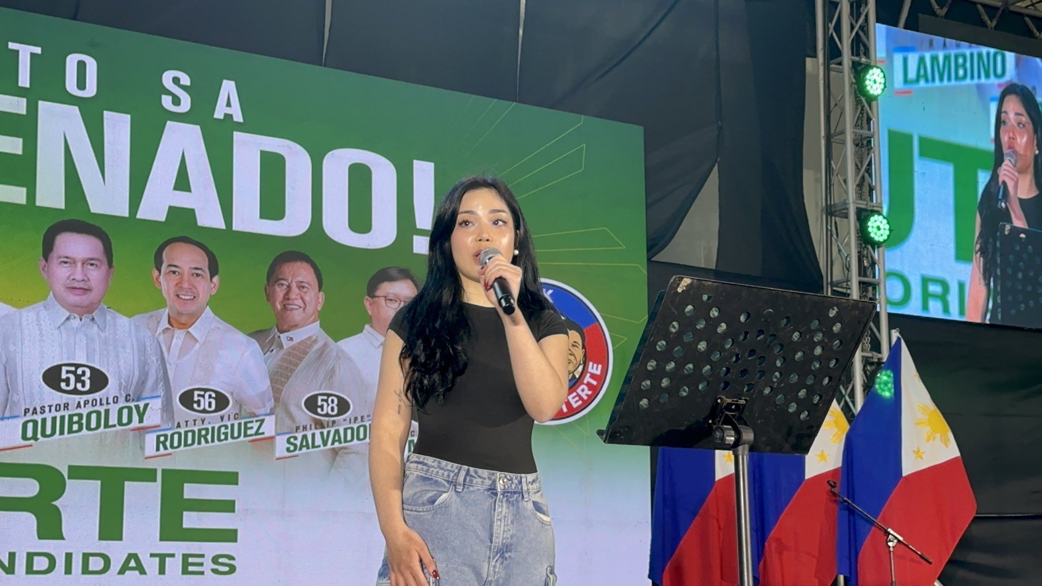 Kitty Duterte said Rodrigo Duterte wants Filipinos to fight for their country and fight for what is right.