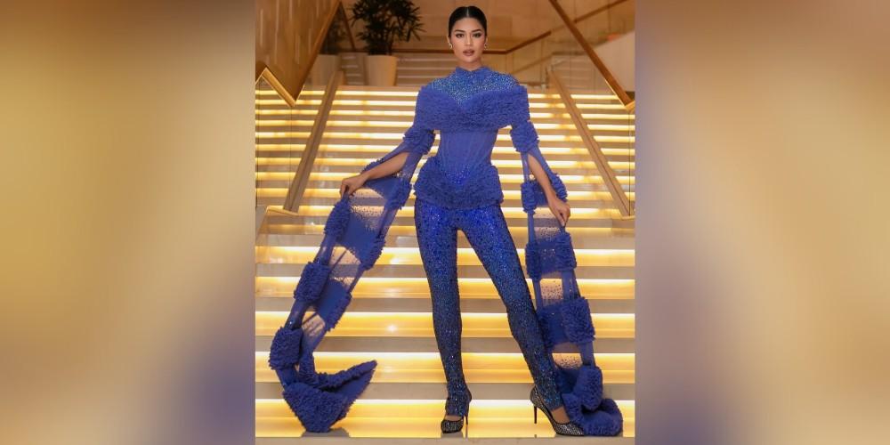 Krishnah Gravidez dons Palawan peacock-pheasant-inspired jumpsuit for Miss World fashion shoot
