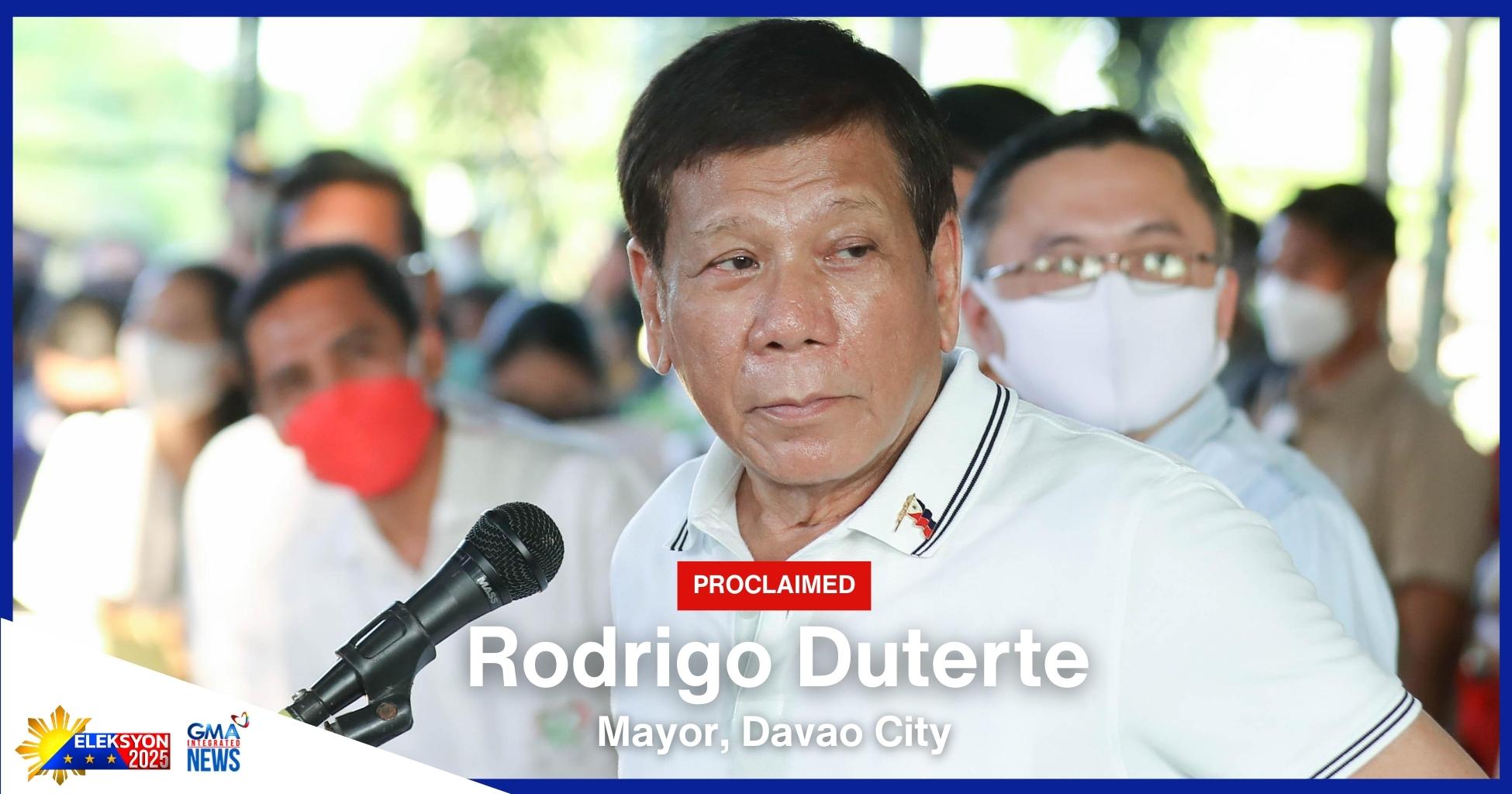 Who will sit as Davao City mayor while Duterte is detained in The Hague?