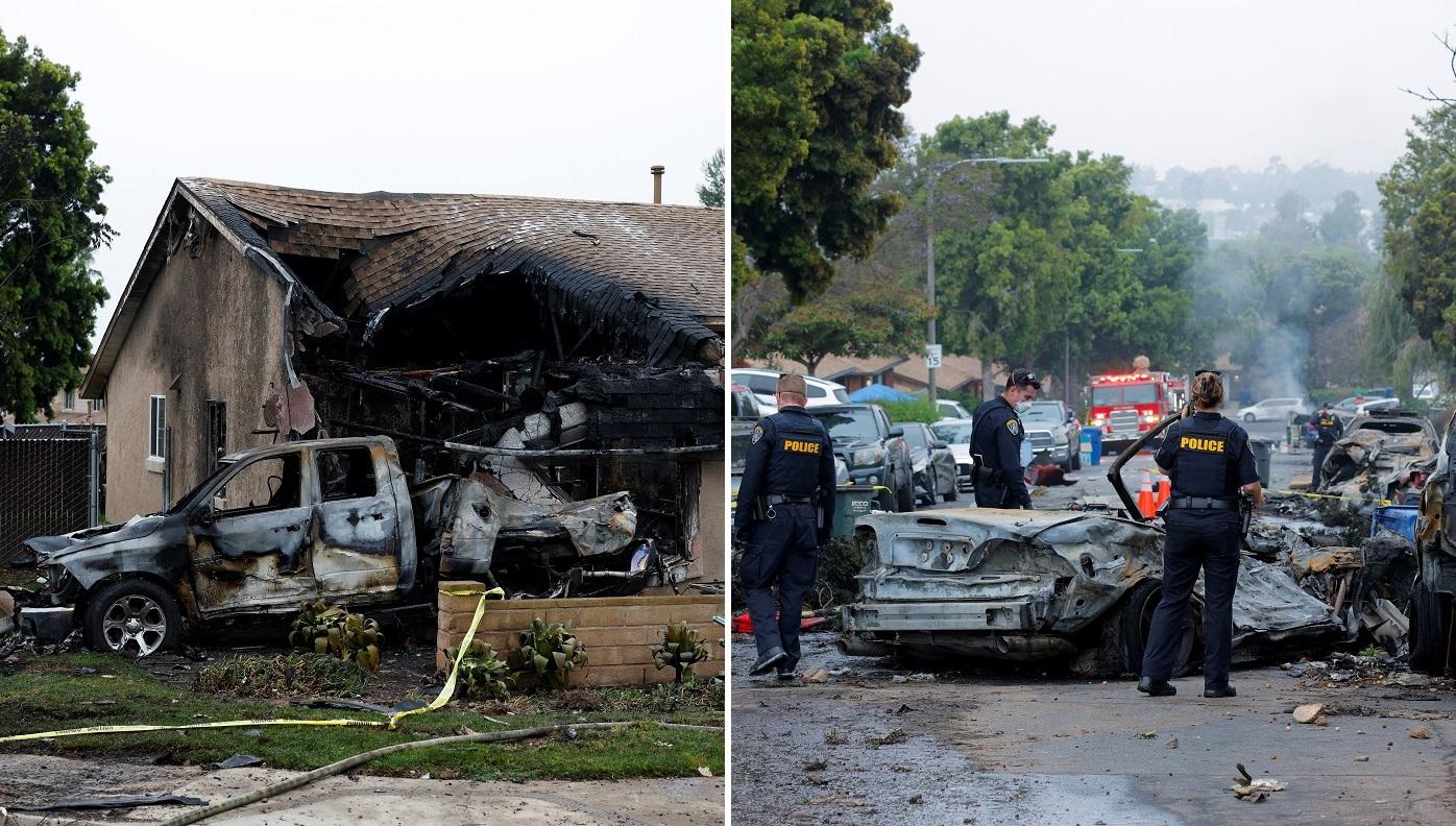 Small plane crashes into San Diego, California street; 'more than one" fatality