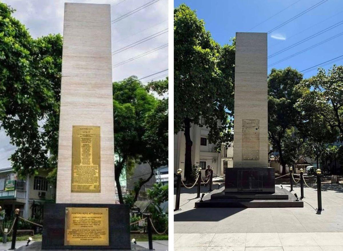 Brass markers on monument honoring WWII guerillas were stolen