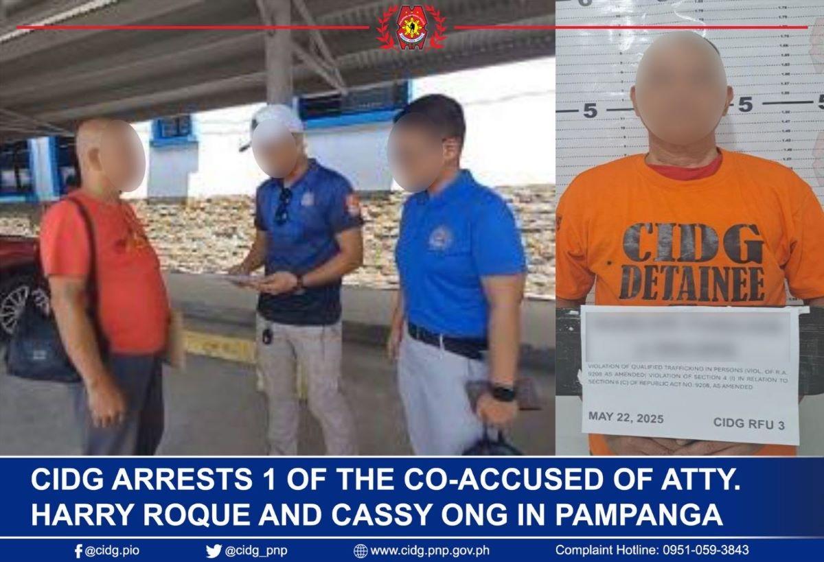 CIDG arrests one of co-accused of Harry Roque and Cassandra Ong