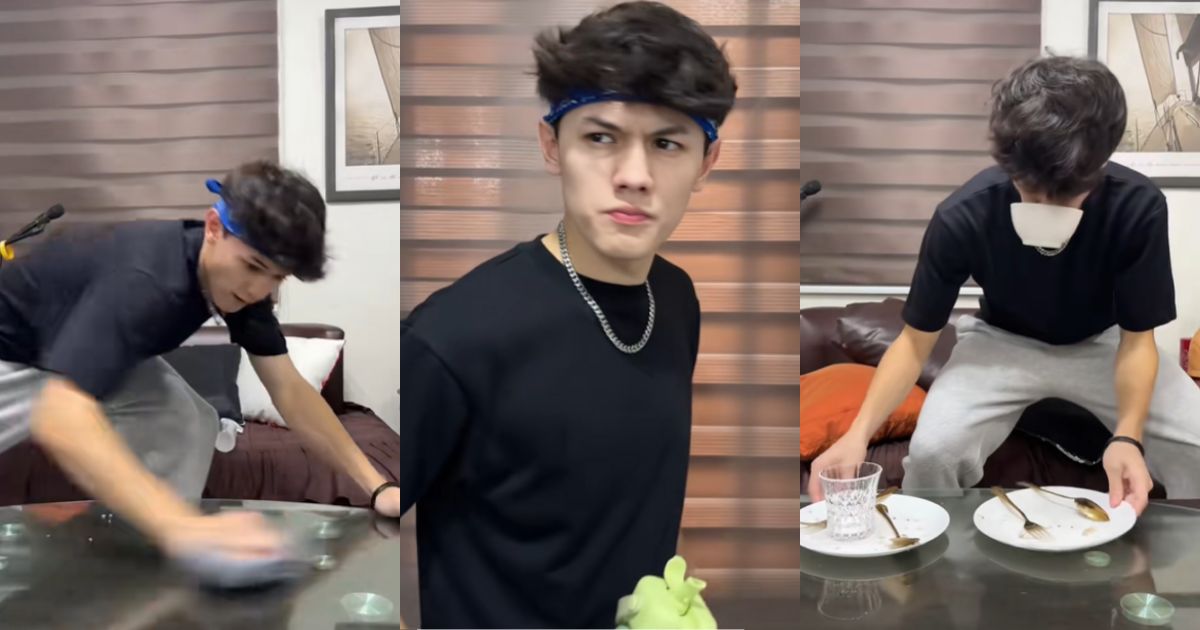 Josh Ford shares hilarious video of himself doing household chores