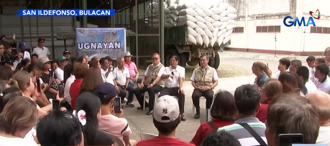 Marcos visits NFA warehouses, holds dialogue with Bulacan farmers