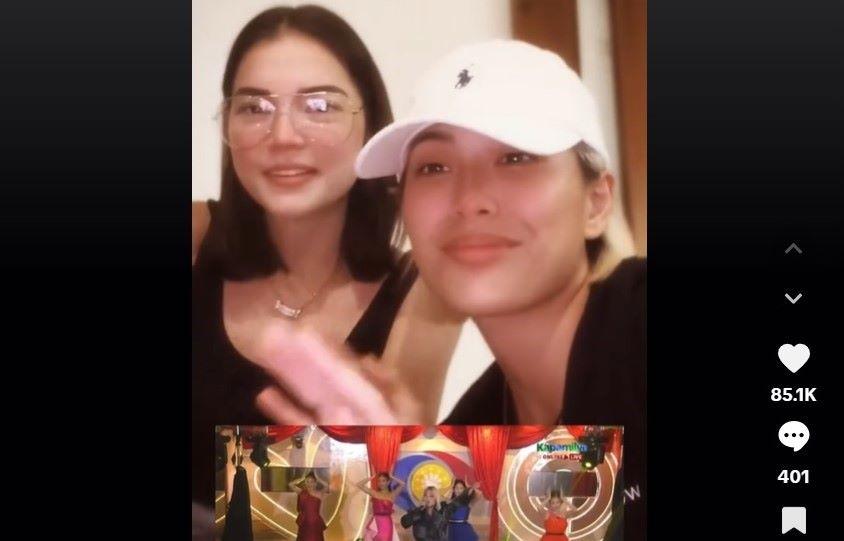 Michelle Dee and Rhian Ramos watching PBB Celebrity Collab Edition