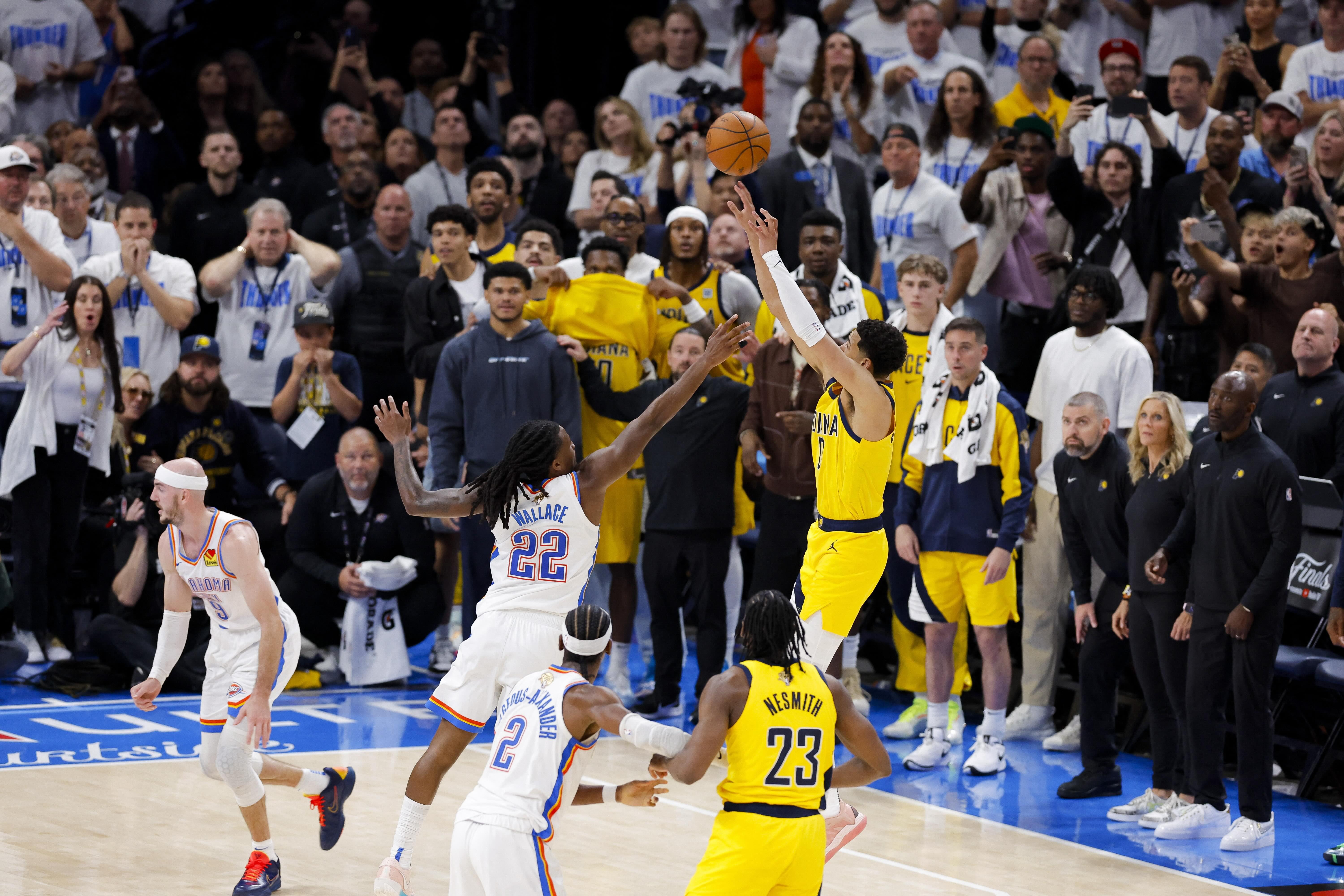 NBA Finals: Tyrese Haliburton, Pacers stun Thunder in last second of Game 1