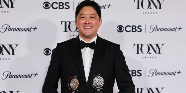 Marco Paguia poses with the Best Orchestrations award for Buena Vista Social Club at the 78th Annual Tony Awards in New York City, U.S., June 8, 2025. REUTERS/Jeenah Moon