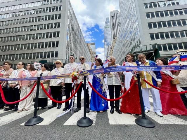 Consul General Senen Mangalile, Bacoor Mayor Strike Revilla, and officials of the Philippine Independence Day Council, Inc. (PIDCI) gather in unity during the kickoff of the 127th Philippine Independence Day celebration in New York City. Dave Llavanes Jr.