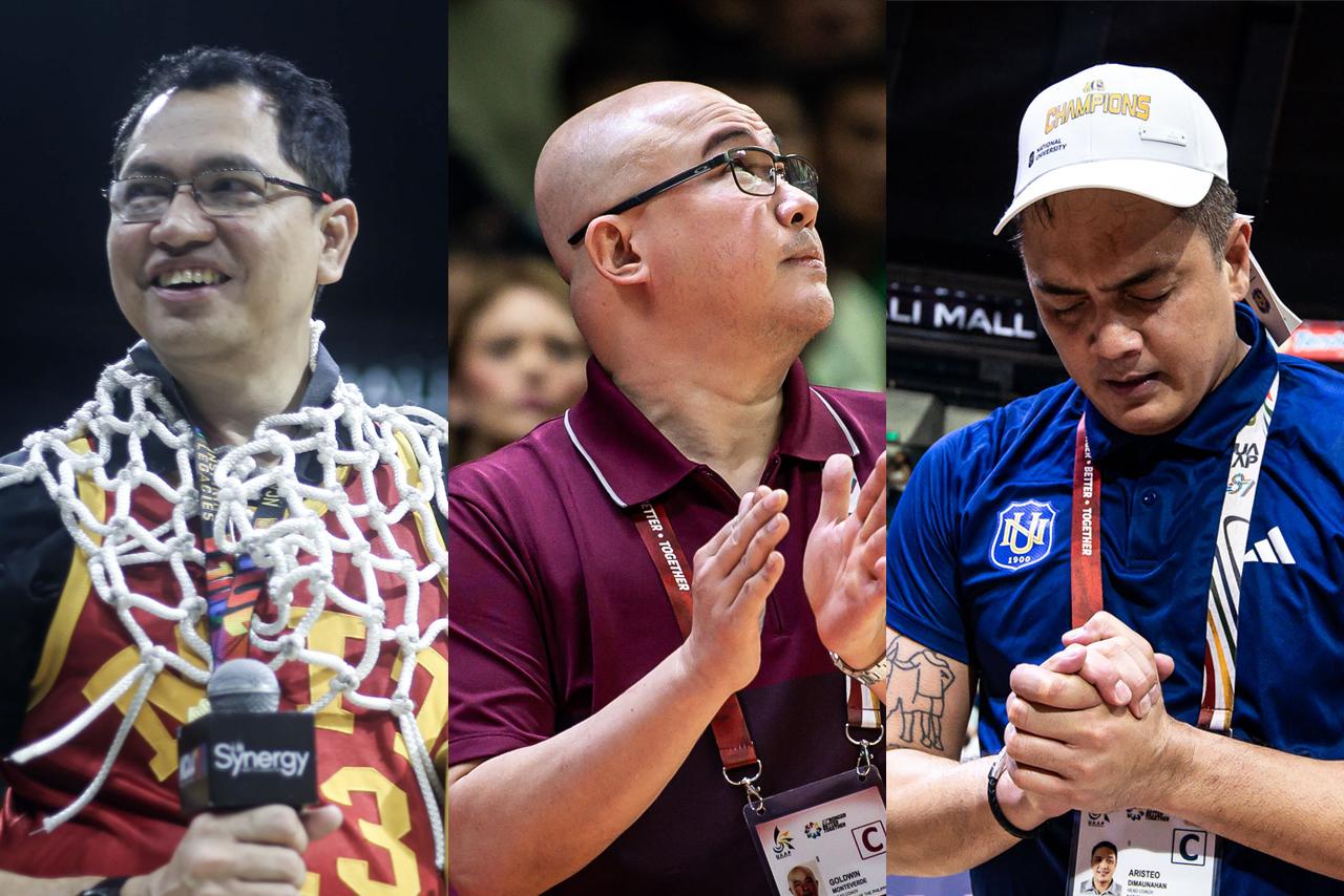 Coaches Randy Alcantara, Goldwin Monteverde, and Aris Dimaunahan