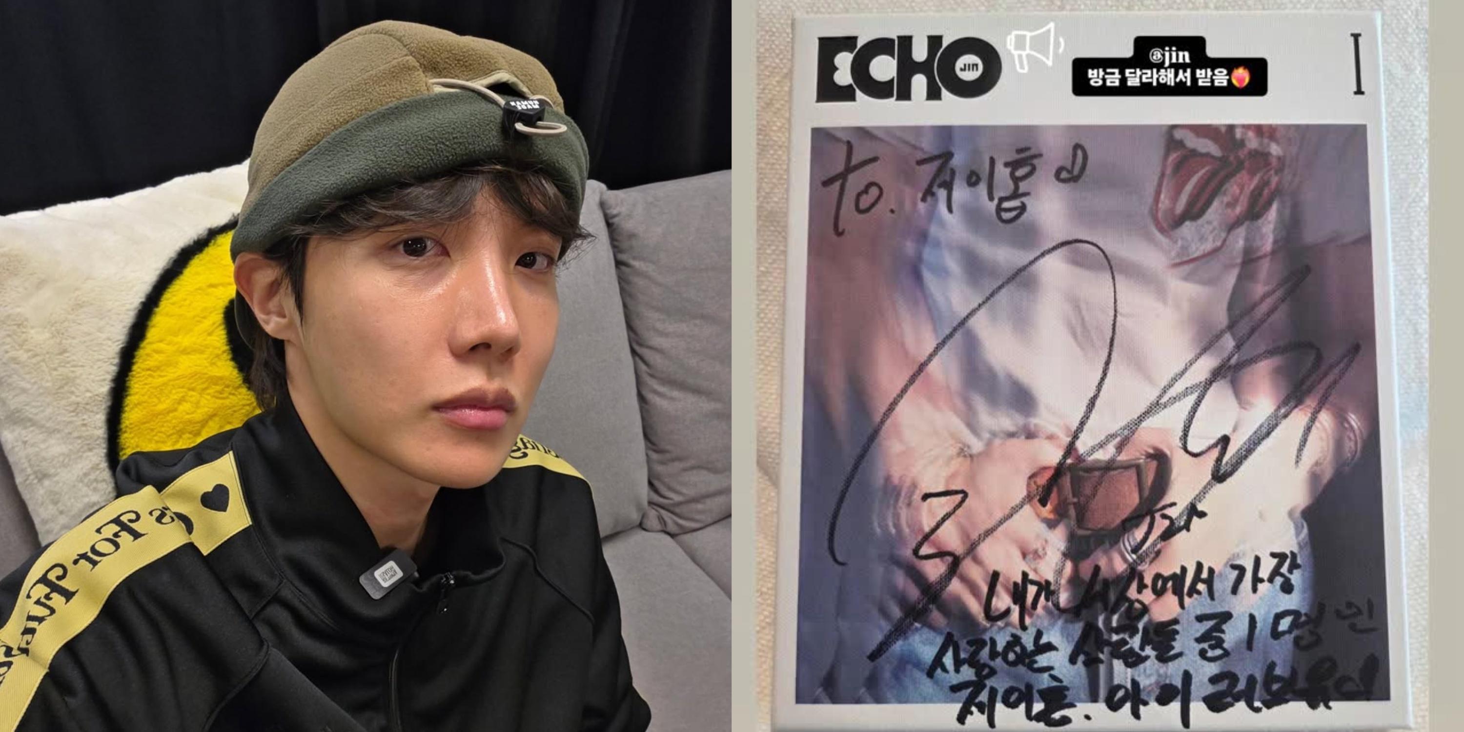 J-Hope receives signed ‘Echo’ album from Jin with sweet message