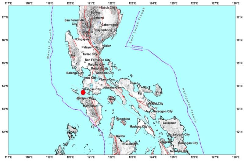 Magnitude 5.1 quake jolts Calatagan, Batangas