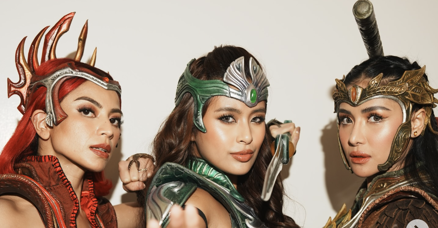 Gabbi Garcia, Glaiza De Castro, Sanya Lopez pose with their 'Encantadia' costumes