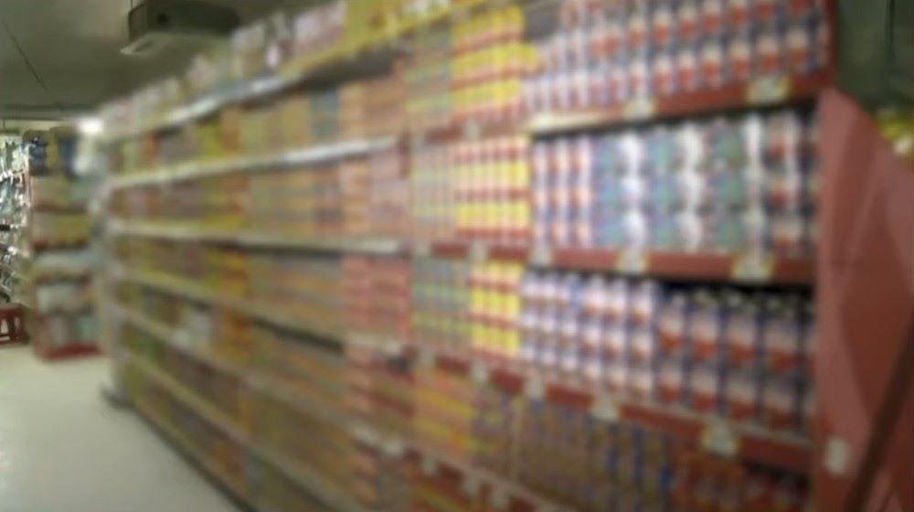 canned goods items being sold in a supermarket