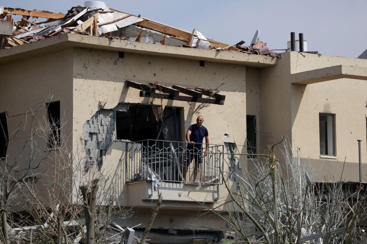 A house in Israel was damaged after a strike from Iran