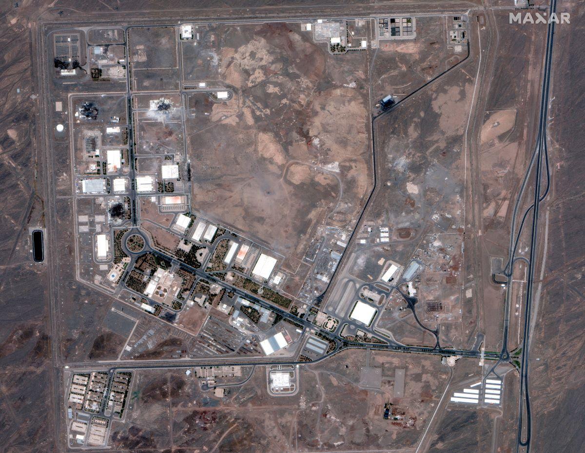 Natanz Enrichment Facility near Natanz, Iran after it was hit by US air strikes