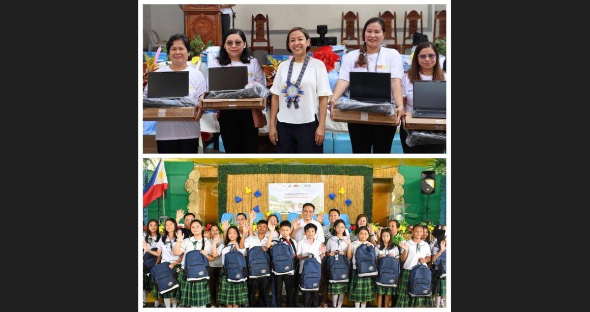 Makati Mayor Abby Binay gives laptops to teachers, Muntinlupa Mayor Ruffy Biazon hands out backpacks