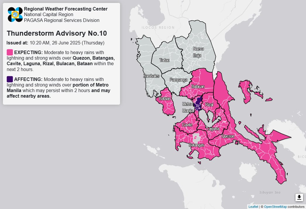Heavy rains affect parts of Metro Manila, expected in 7 Luzon areas