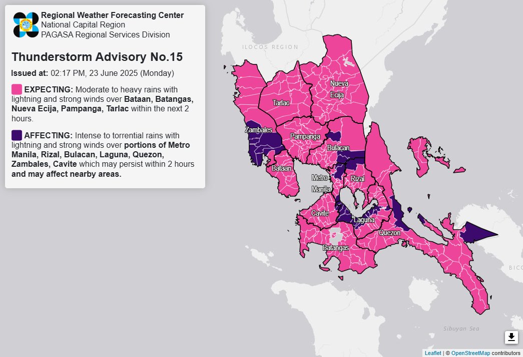 Metro Manila, 6 Luzon provinces experience intense to torrential rains