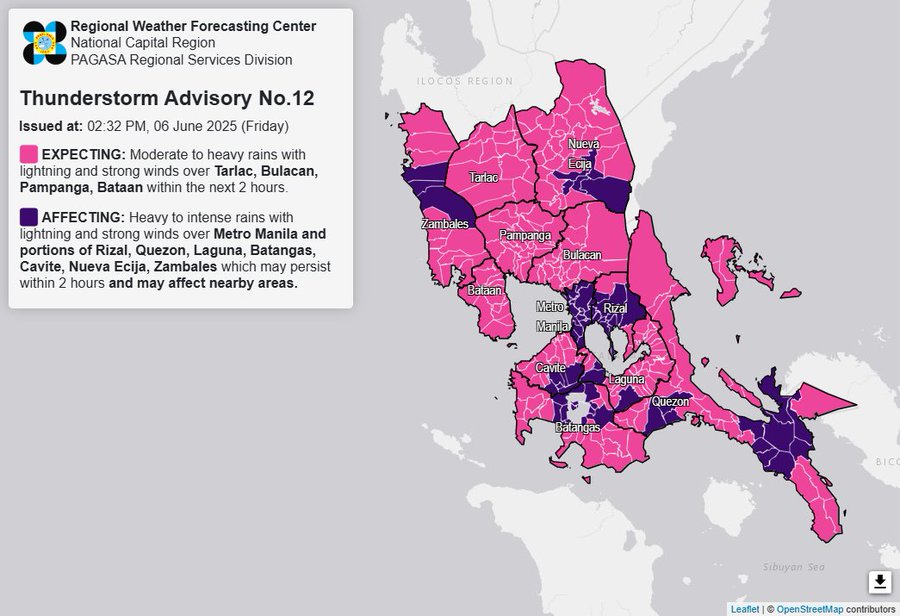 Metro Manila, 7 Luzon provinces experience heavy to intense rains