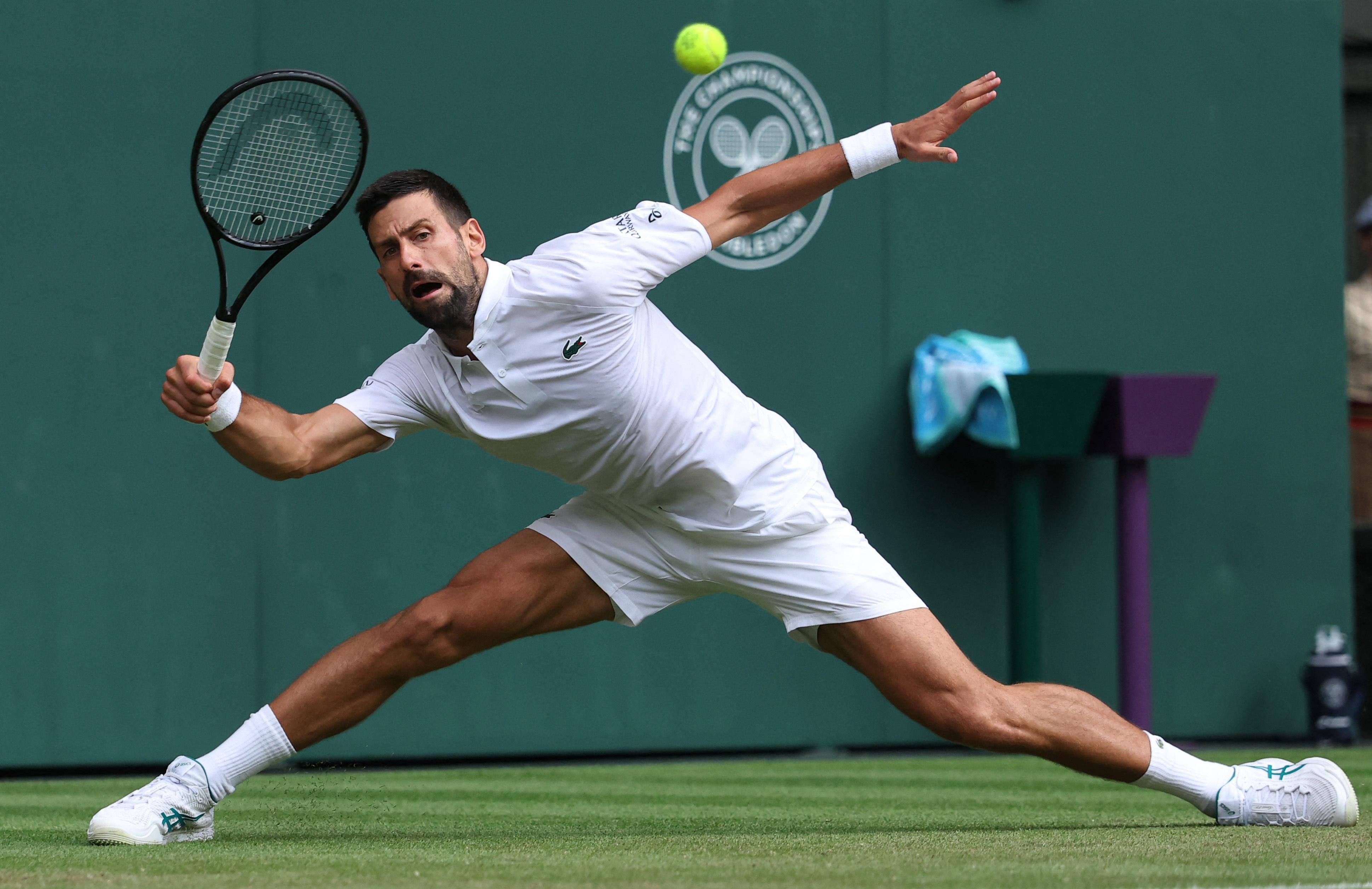 Djokovic hits century to lead veterans into last 16, Krejcikova crashes in Wimbledon