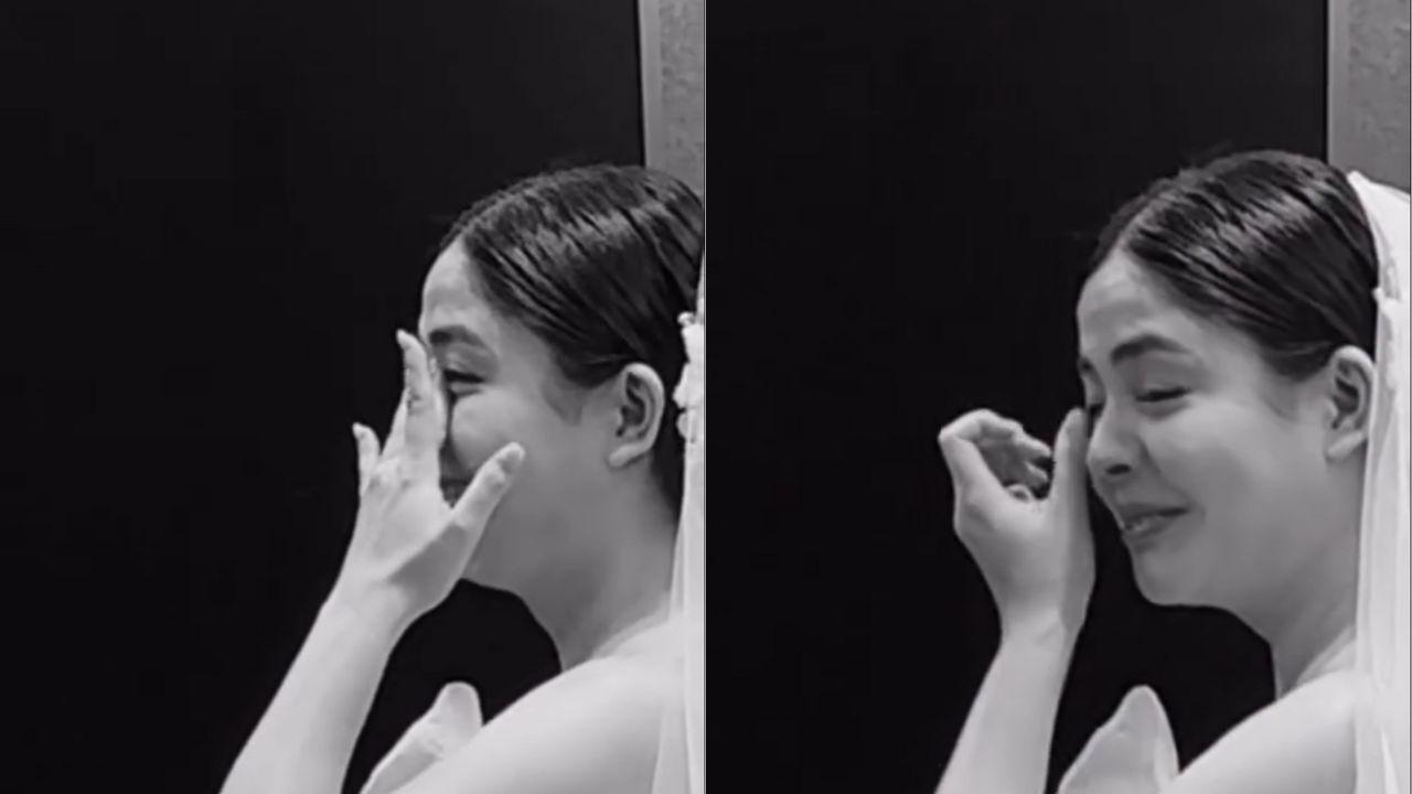 Shaira Diaz cries as she tries on wedding dress