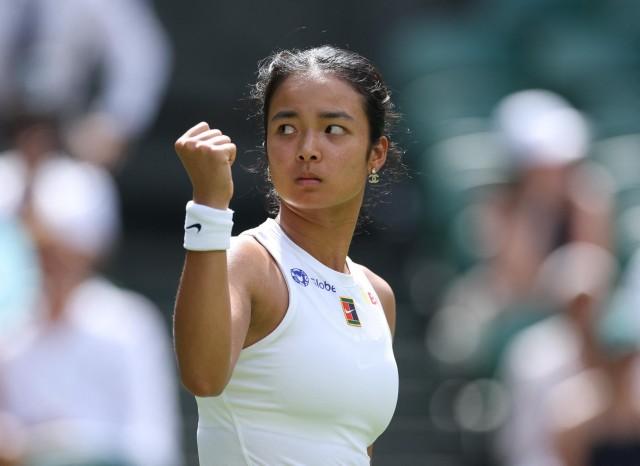 Tennis - Wimbledon - July 1, 2025 Philippines' Alexandra Eala reacts during her first round match against Czech Republic's Barbora Krejcikova Photo: REUTERS/Toby Melville