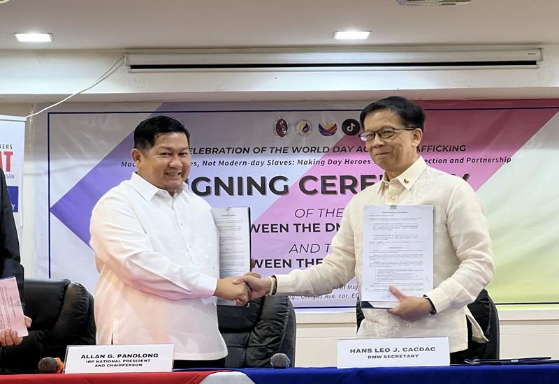 DMW signs MOA with IBP, Tiktok to further efforts on OFW welfare