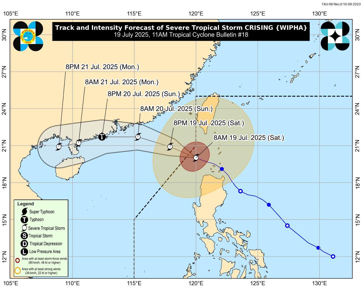 Severe Tropical Storm Crising (int'l name: Wipha), July 19, 2025, 11 AM