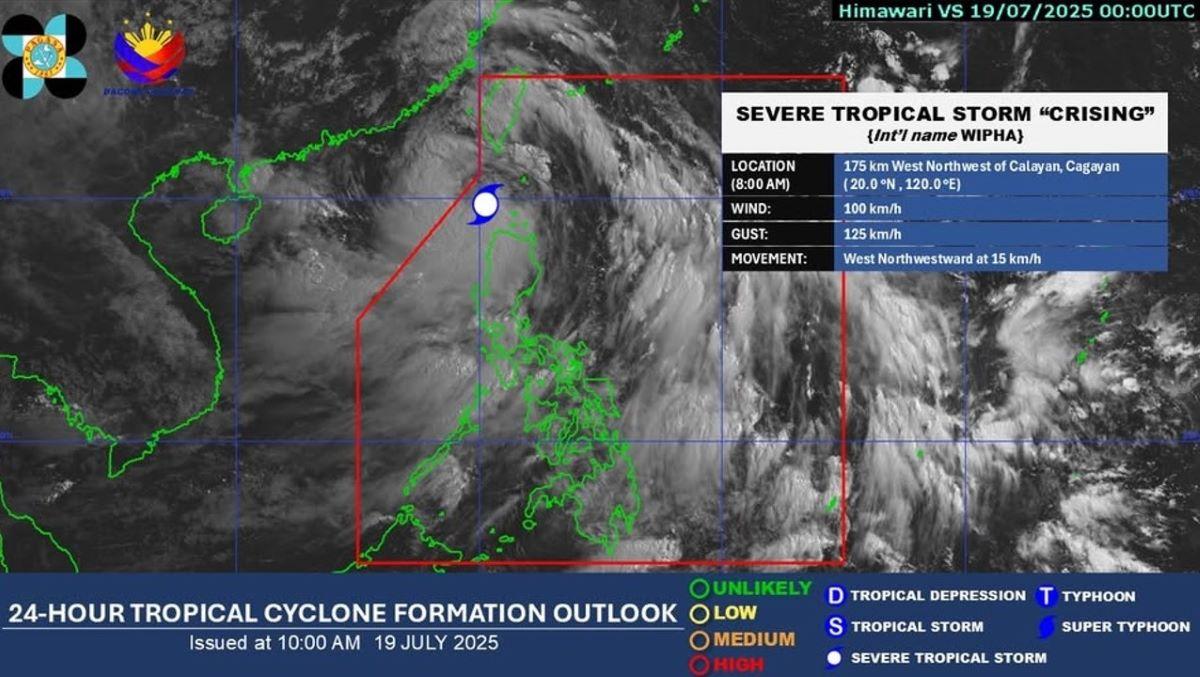 Severe Tropical Storm Crising, July 19, 2025