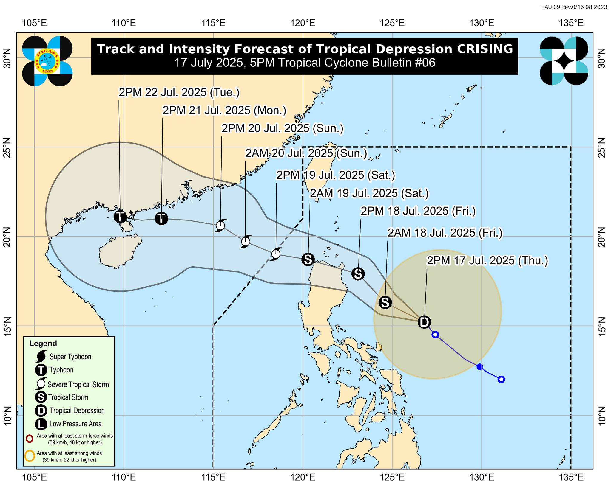 19 areas under Signal No. 1 as Crising keeps strength 