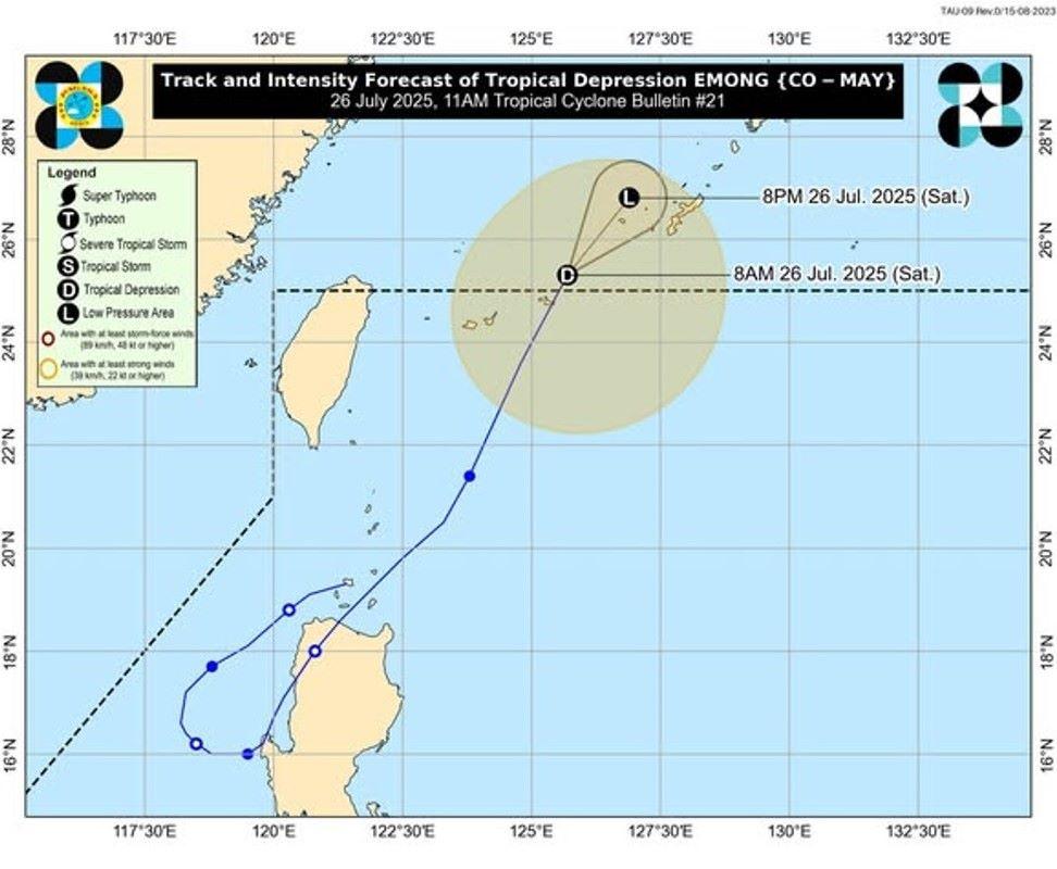 Tropical Depression Emong (international name: Co-May)